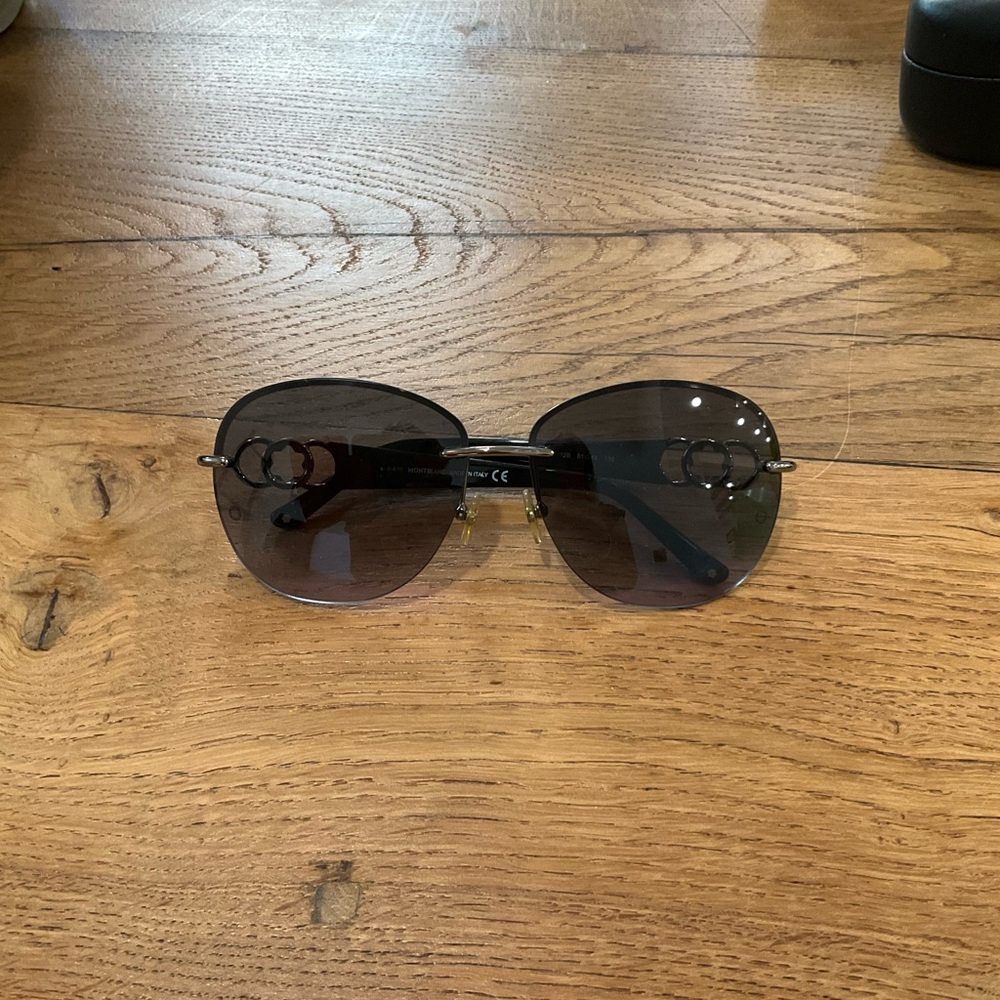 Mont Blanc Aviator Sunglasses Dark Gray Frameless Design